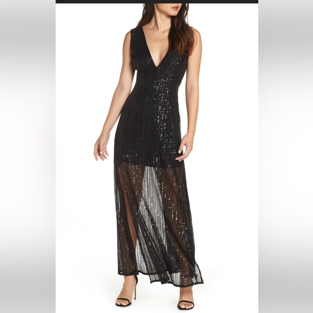 BB Dakota RSVP Black Sequins Knockout Dress, Size 6